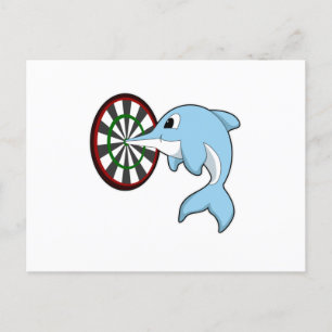 Delfin på Dart med Darttavla Vykort
