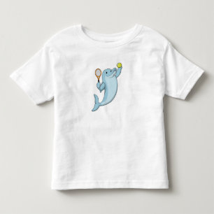 Delfin på tennis med tennisracket t shirt