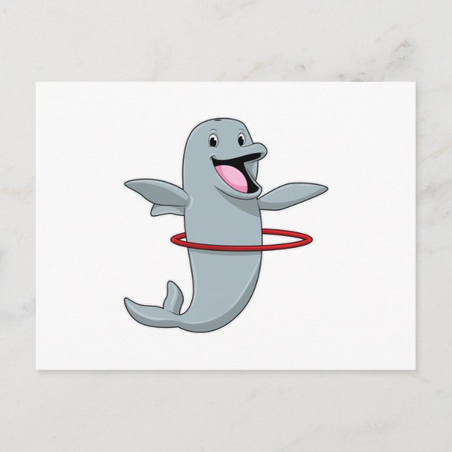 Delfin på Uthållighetsträning med Fitnessdäck.p Vykort (Framsida)