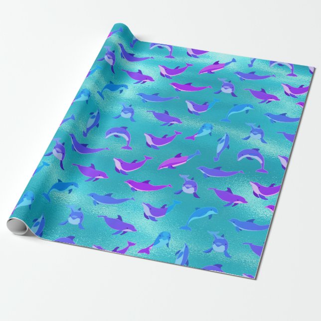Delfin Presentpapper (Utrullad)