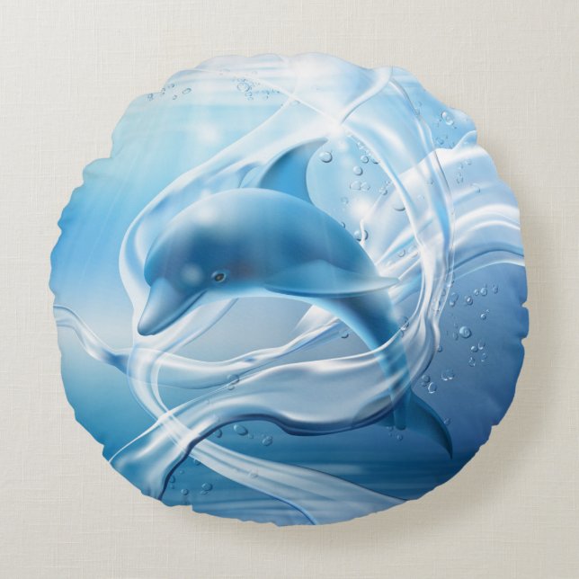 Delfin Rund Kudde (Framsidan)