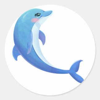 delfin runt klistermärke