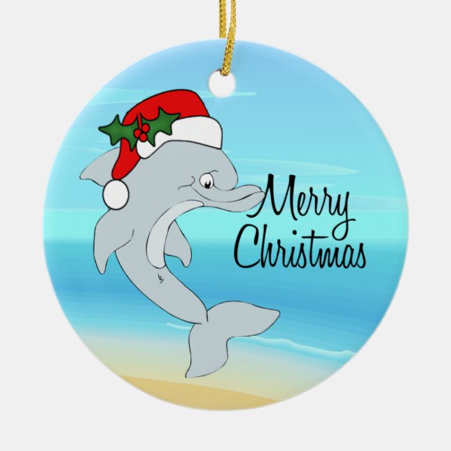 Delfin Santa Tropisk Juldekoration (Framsidan)