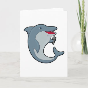 Delfin sjunger med mikrofon kort