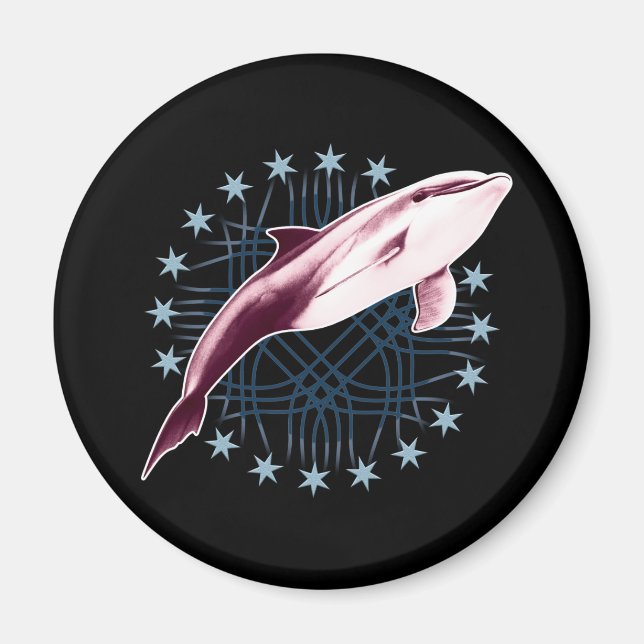 Delfin Slick Grafisk Design Magnet (Framsidan)