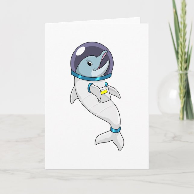 Delfin som astronaut i kostym kort (Framsida)