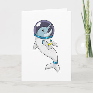 Delfin som astronaut i kostym kort