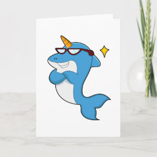 Delfin som enhörning med glasögon.PNG Kort