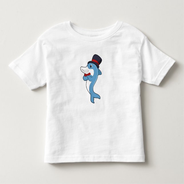 Delfin som gentleman med hatt t shirt (Framsida)