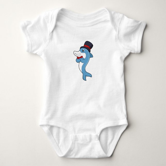 Delfin som gentleman med hatt t shirt (Framsida)