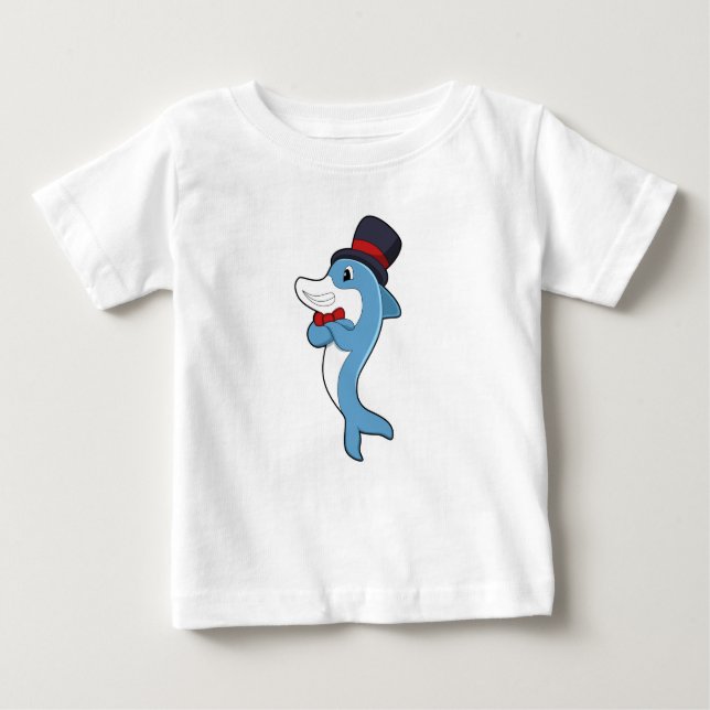 Delfin som gentleman med hatt t shirt (Framsida)