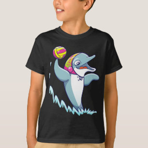 Delfin som kastar bollstunderna som leker t shirt