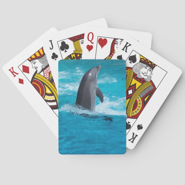Delfin som leker kort spelkort (Baksidan)