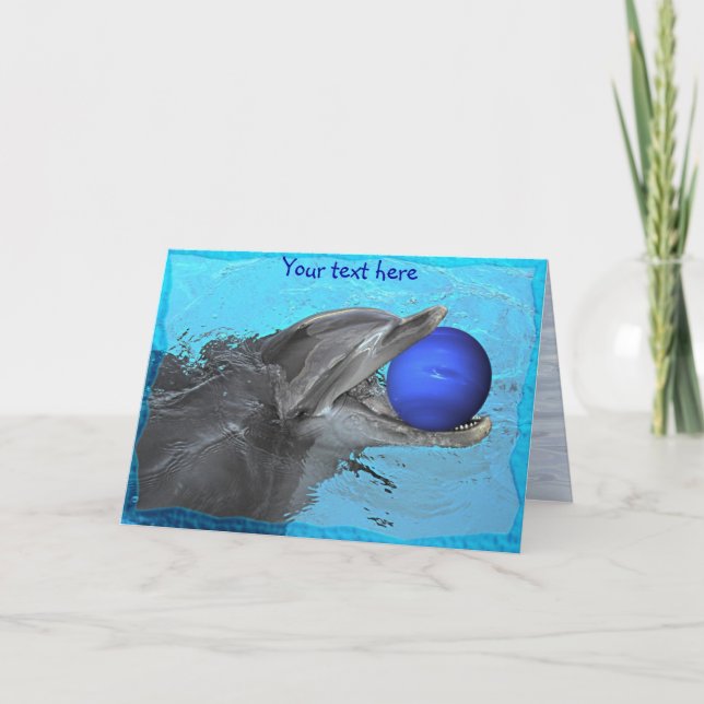 Delfin som leker med Neptune (kortet) Kort (Framsida)
