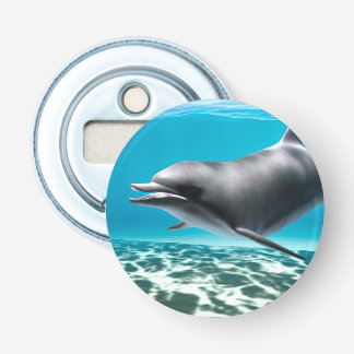 Delfin som simmar under vattnet i turkos hav flasköppnare