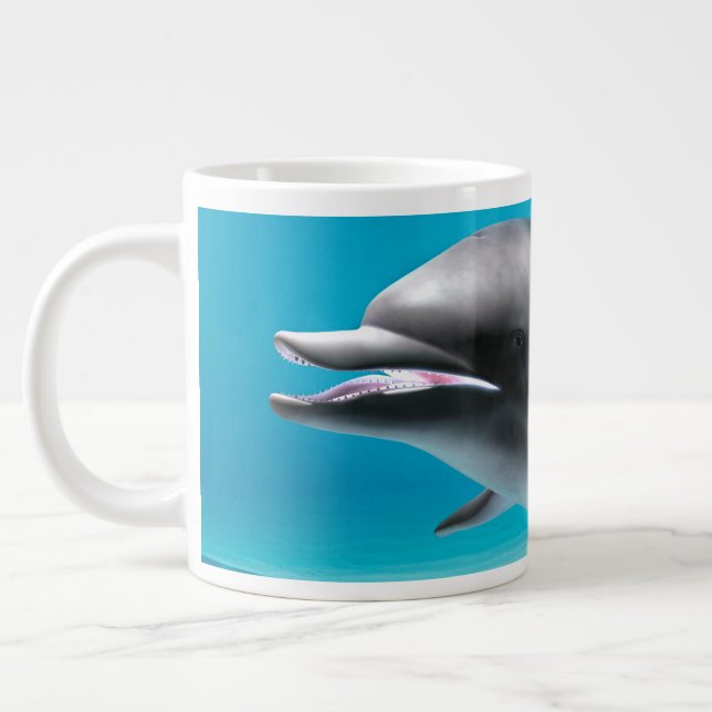 Delfin som simmar under vattnet i turkos hav jumbo mugg (Vänster)