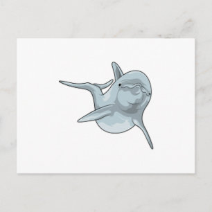 Delfin som simmar vykort