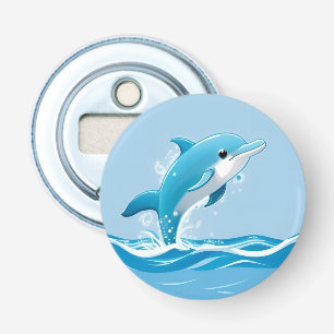Delfin Söt Hav Blå Lekfull Design Flasköppnare