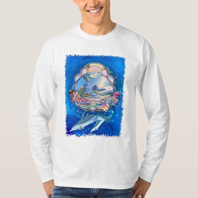Delfin Strandparadis Långärmad Tröja (Framsida)