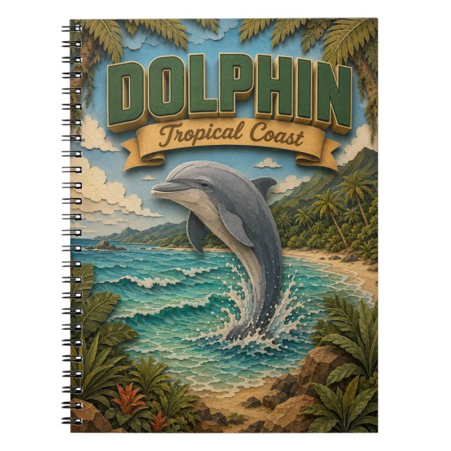 Delfin Tropisk kust POPCUT Anteckningsbok (Framsidan)