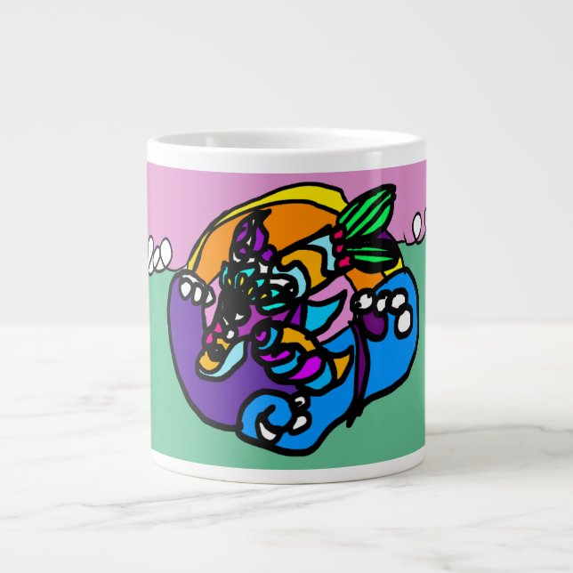 Delfin våg  jumbo mugg (Framsidan)