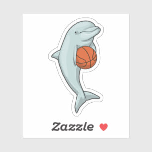 Delfin vid basketbollssporter klistermärken