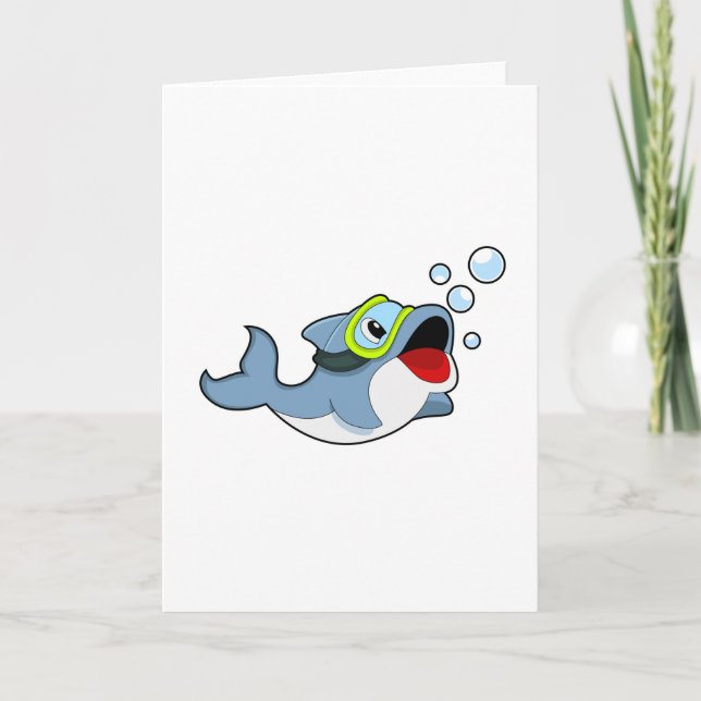 Delfin vid dykning med vattenbubblor.PNG Kort (Framsida)