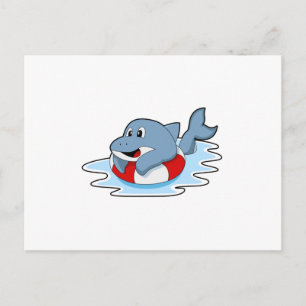 Delfin vid Simning med simring.PNG Vykort