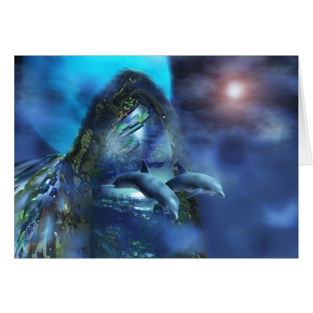 Delfinakort Hälsningskort (Framsidan Horizontal)