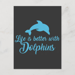 Delfinälskare flicka havsdjur ocean fan vykort