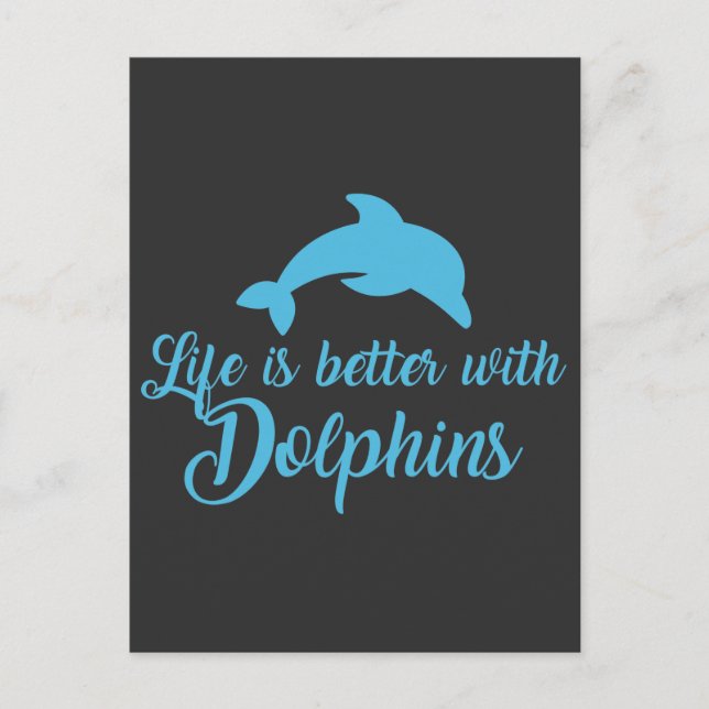 Delfinälskare flicka havsdjur ocean fan vykort (Framsida)