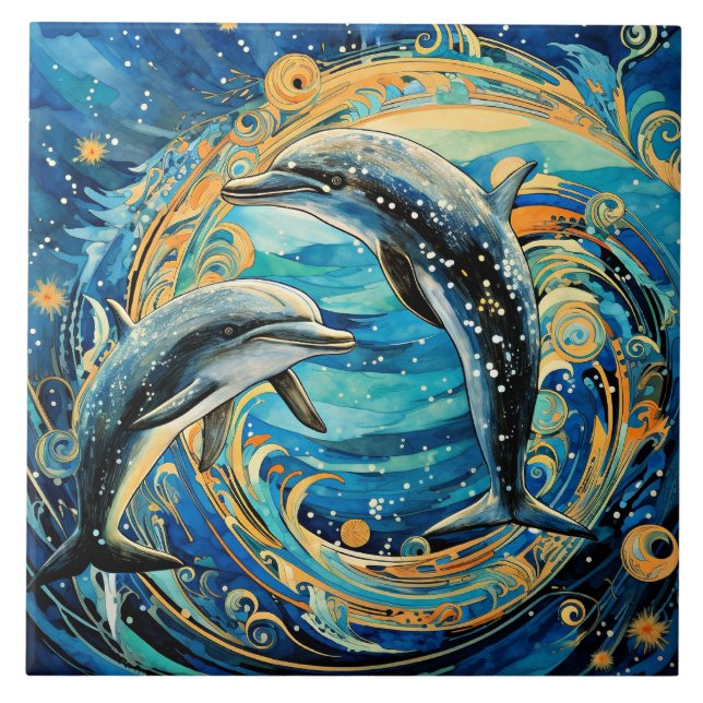 Delfinart Kakelplatta (Framsidan)