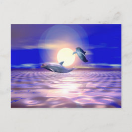 Delfinavledning - Två delfiner som hoppar Vykort