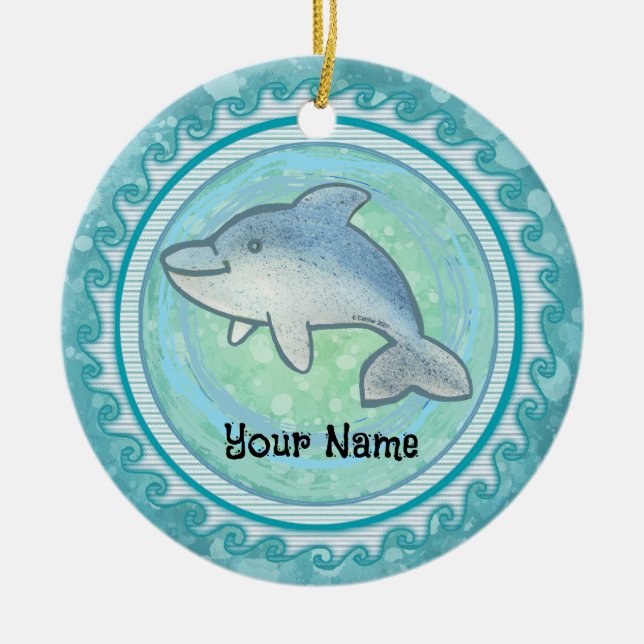 Delfinbaby Julgransprydnad Keramik (Framsidan)