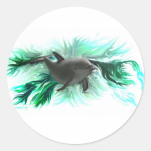 Delfinbaby Runt Klistermärke