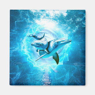 delfinblå fantasi magnet