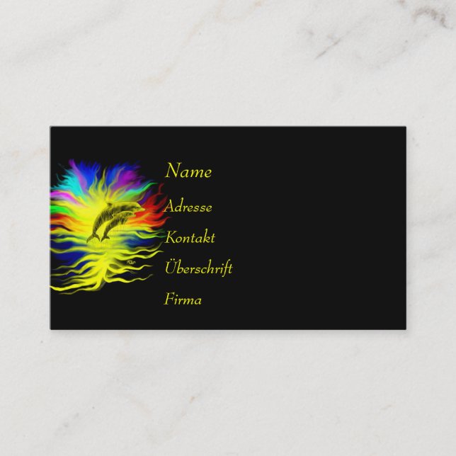 Delfine im Sonnenbad Visitkort (Framsida)