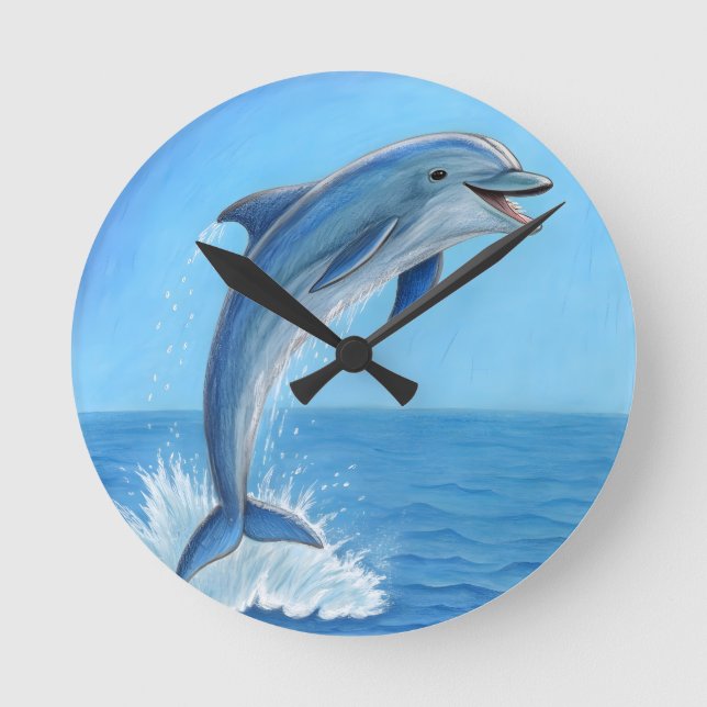 Delfinens tysta dans rund klocka (Framsida)