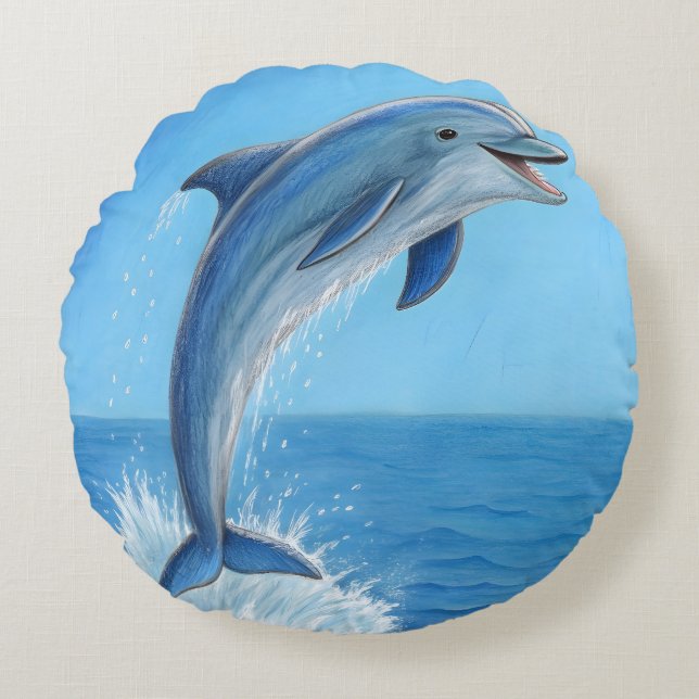 Delfinens tysta dans rund kudde (Framsidan)