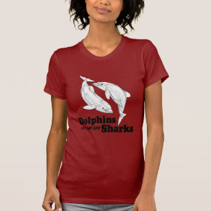 Delfiner är glada hajar t shirt
