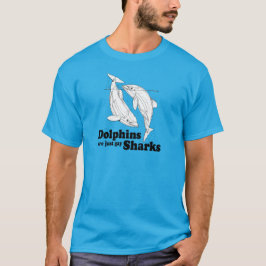 Delfiner är glada hajar tee