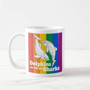 Delfiner är precis glada hajar kaffemugg