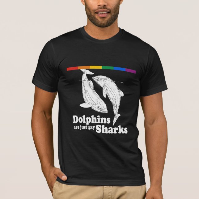 Delfiner är precis glada hajar tee (Framsida)
