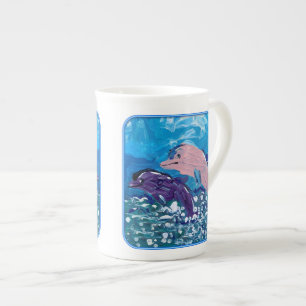 Delfiner "Art by Kids" Benporslin Mugg