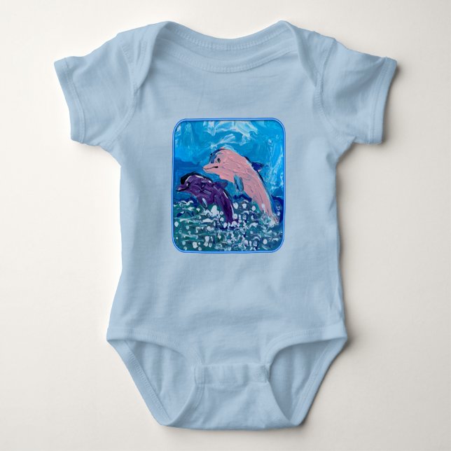 Delfiner "Art by Kids" T Shirt (Framsida)