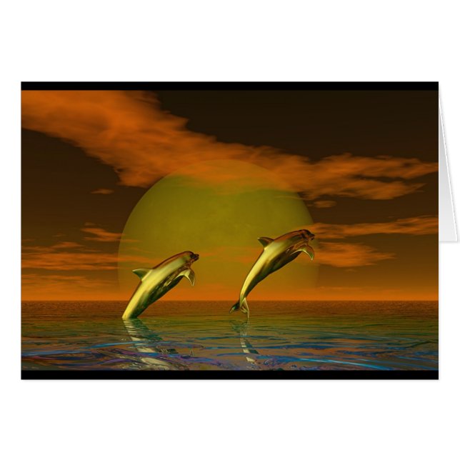 Delfiner Hälsningskort (Framsidan Horizontal)