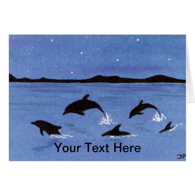 Delfiner Hälsningskort (Framsidan Horizontal)