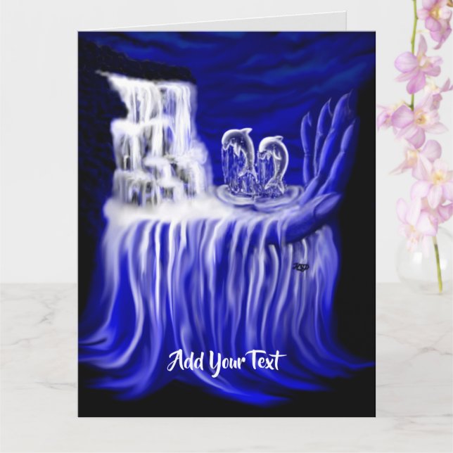 Delfiner, hand i tidningar kort (Orkide)