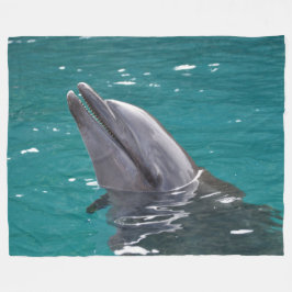 Delfiner i Grönt Fleecefilt