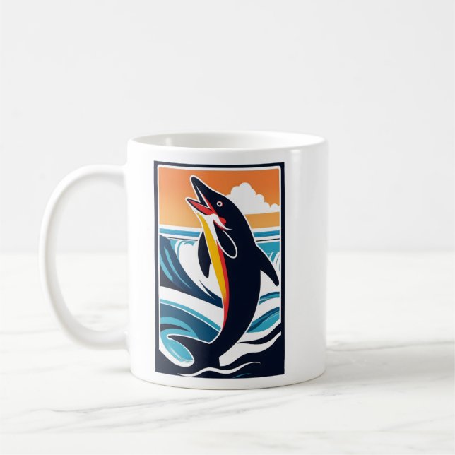Delfiner i havet - Majestiskt marint liv Kaffemugg (Vänster)